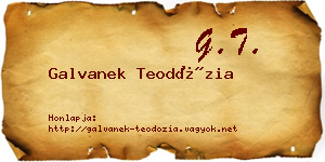 Galvanek Teodózia névjegykártya